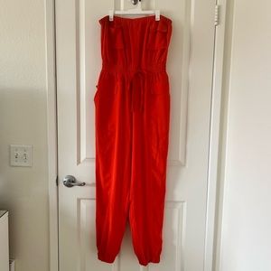 Orange Strapless Jumpsuit 🧡